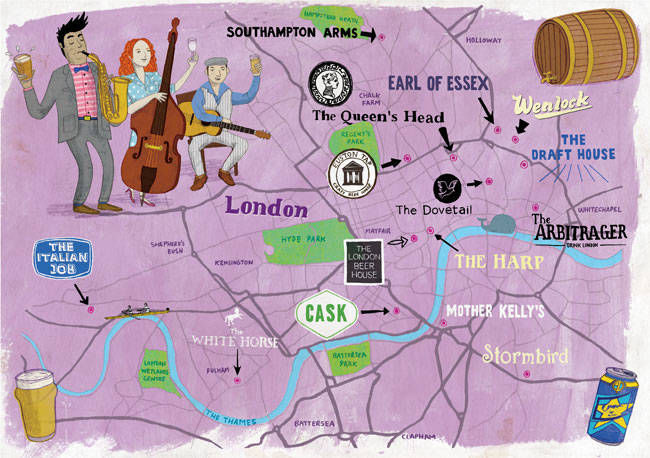Londonist drinks illustrated map