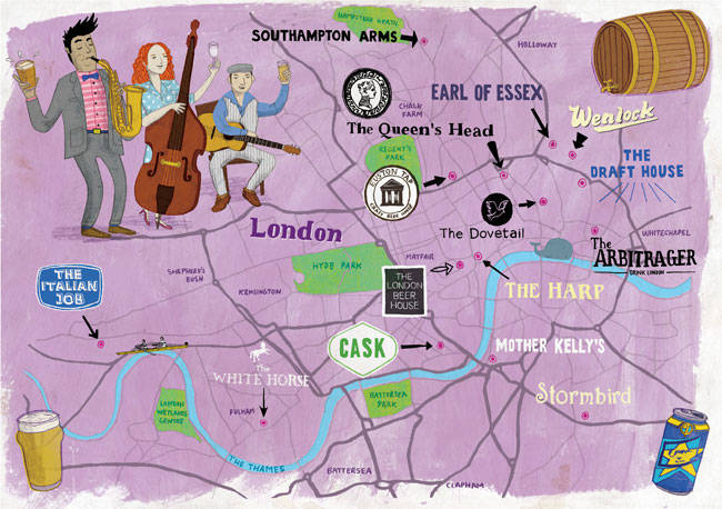 Londonist drinks illustrated map