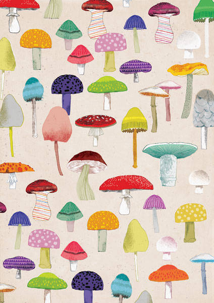 mushrooms repeat pattern illustration