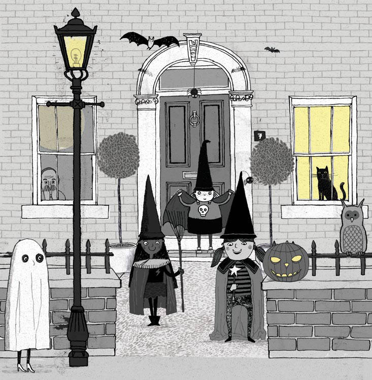 Childrens book Halloween illustration